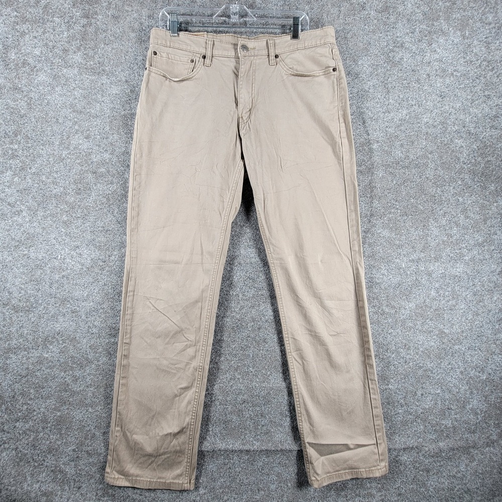 Levi's 541 Tapered‎ Leg Jeans Mens W34 L34 Beige Denim Mid Rise Stretch 5-Pocket